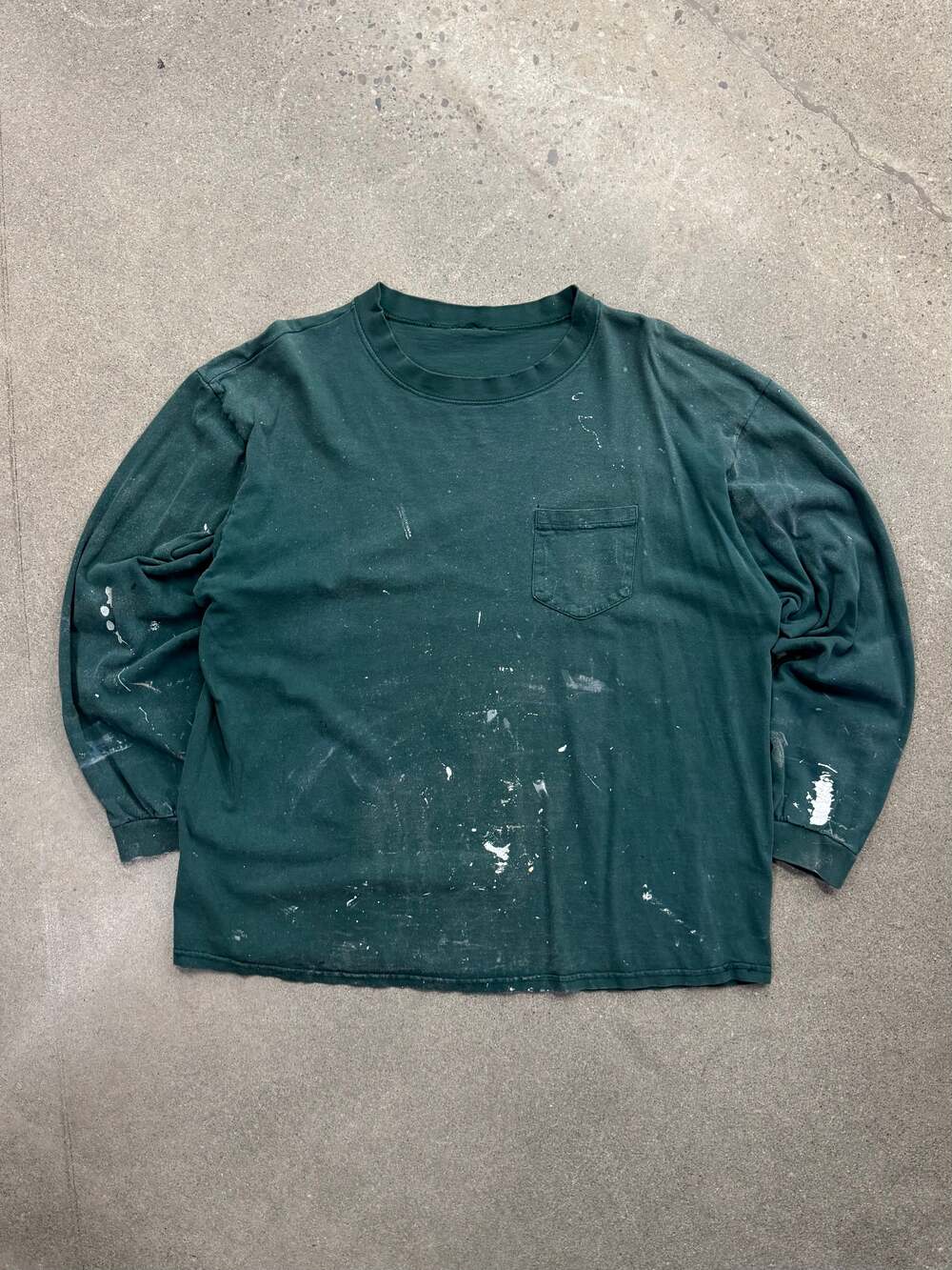 Vintage 90s Blank Paint Splatter Long-Sleeve Pocket Shirt - XL